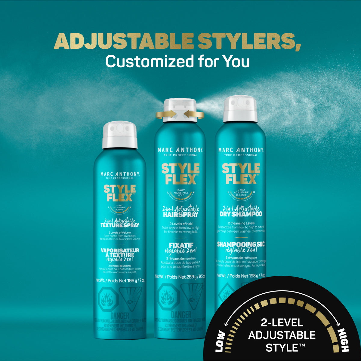 Style Flex™ &lt;br&gt; 2-In-1 Adjustable Dry Shampoo