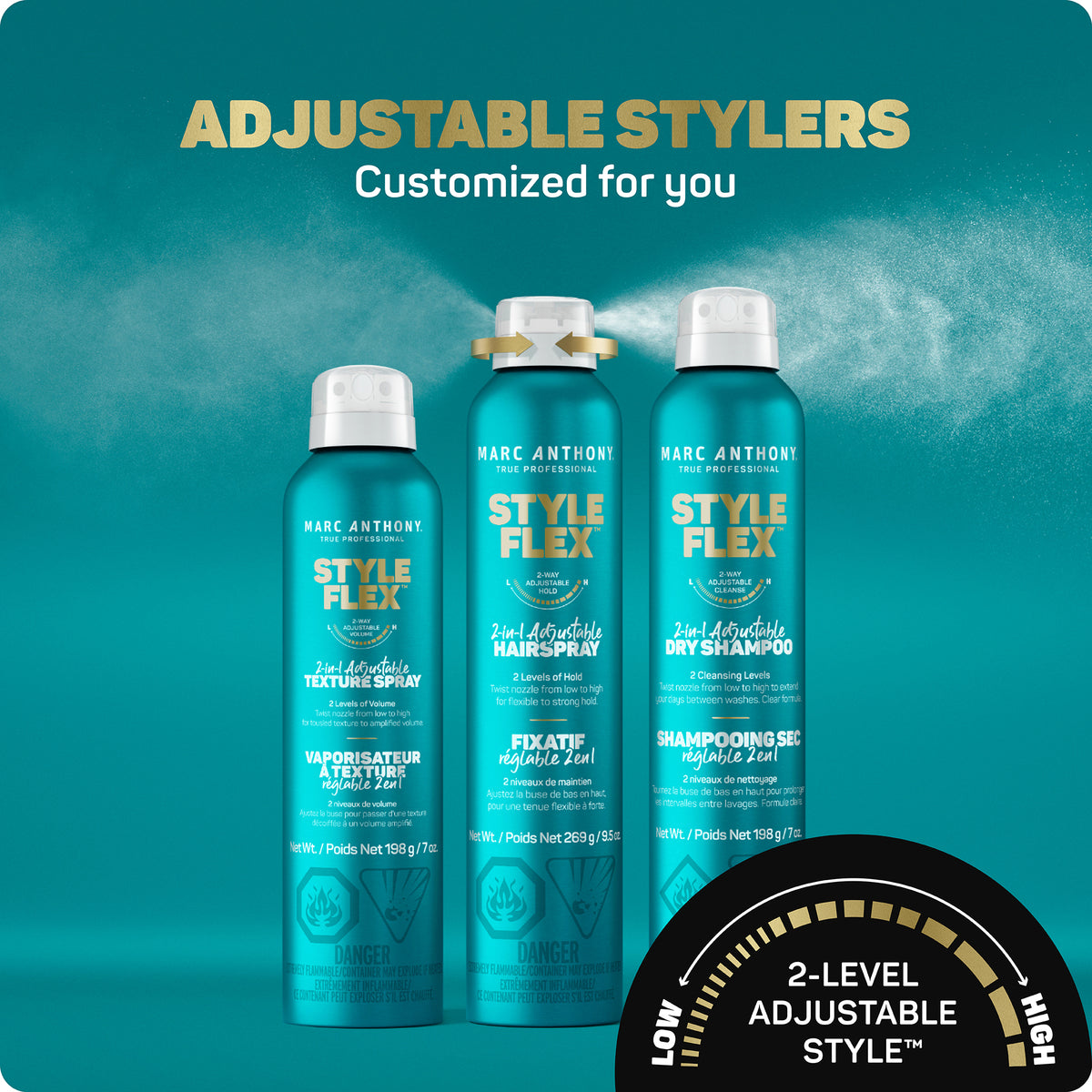 Style Flex™ &lt;br&gt; 2-In-1 Adjustable Hairspray